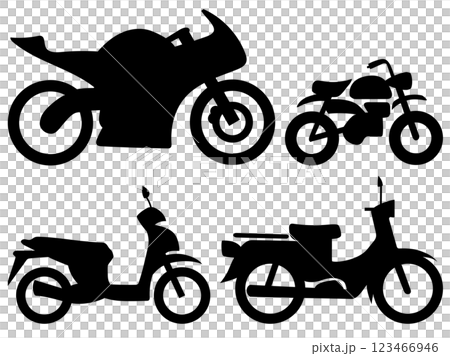 很酷的自行車輪廓圖示集 123466946