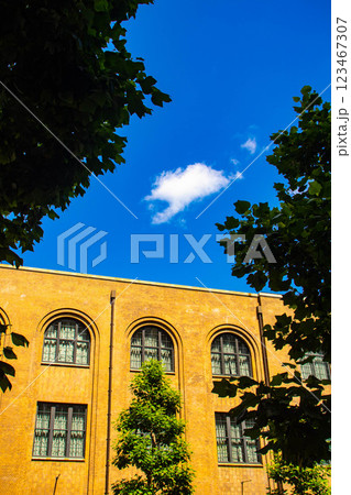 【京都風景】烏丸通りの空とビル群 123467307