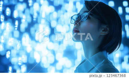 デジタルの中のビジネスウーマン 123467368