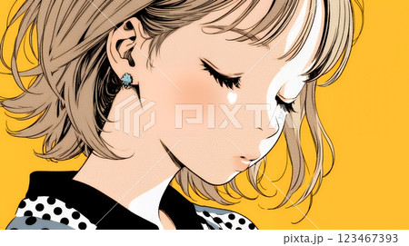 口笛を吹いている若い女性
