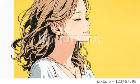口笛を吹いている若い女性
