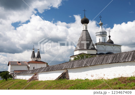 Wall and domes of the Ferapontov Monastery Wall and domes of the Ferapontov Monastery 123467409