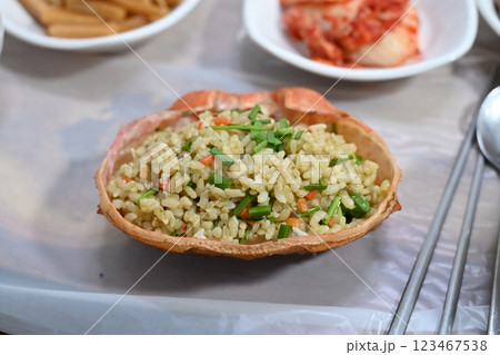 Korean food. King Crab fried rice 123467538