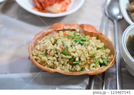 Korean food. King Crab fried rice Korean food. King Crab fried rice 123467545