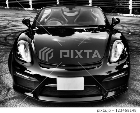 ピカピカの黒いオープンカー ピカピカの黒いオープンカー 123468149