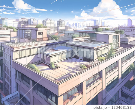 都市風景の背景イラスト 都市風景の背景イラスト 123468158