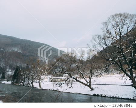 雪と山と川 123468845