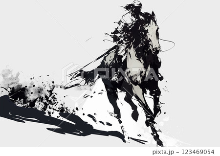 ダイナミックに走る馬 123469054
