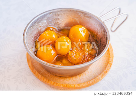 キンカンのジャムと甘露煮作り 123469354