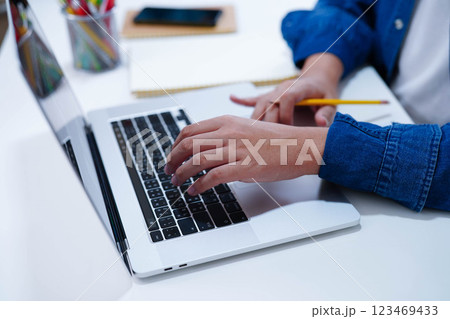 Teenage using tablet for communication, search data internet website to learn. Teenage using tablet for communication, search data internet website to learn. 123469433
