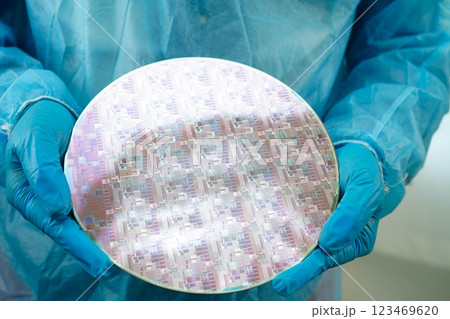 Silicon wafer for manufacturing semiconductor of integrated circuit. 123469620