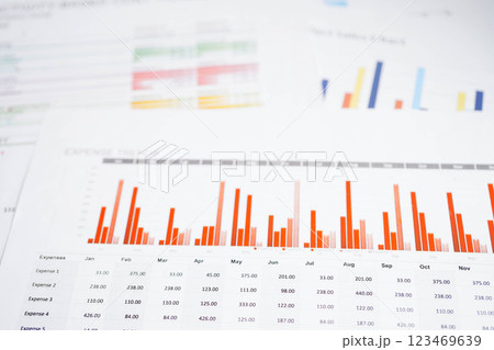 Chart graph paper. Finance, account, statistic, investment data economy, stock exchange business. 123469639
