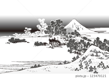 線画の相州七里浜 線画の相州七里浜 123470121