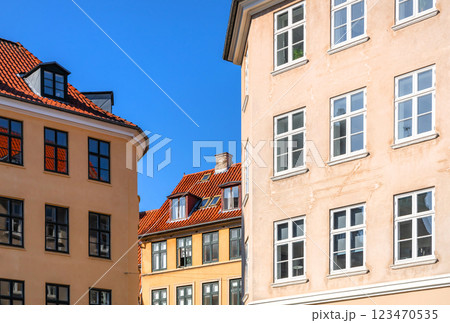 Traditional old houses on the street in Copenhagen. Traditional old houses on the street in Copenhagen. 123470535