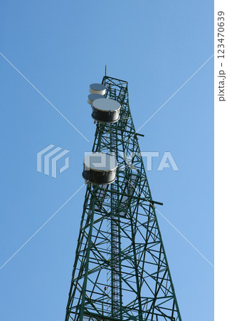 Communication tower top. Radio antenna Tower Communication tower top. Radio antenna Tower 123470639