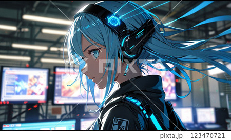 サーバーパンクな世界の女子 123470721