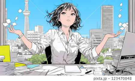 仕事で失敗をしてお手上げ状態の女性