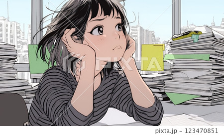 仕事で失敗をしてお手上げ状態の女性