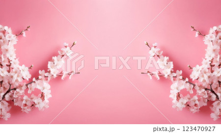 満開の桜の花の背景 123470927