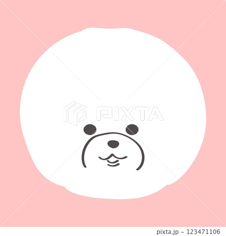 もふもふのゆるかわいいビションフリーゼのアイコンイラスト 123471106