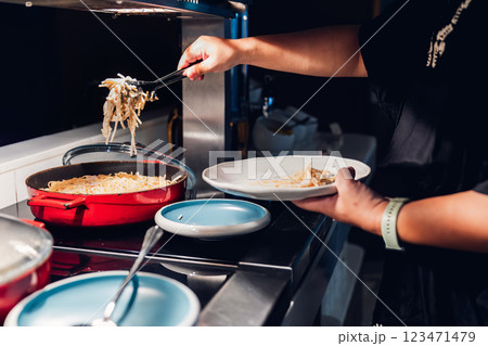 Food Buffet Catering Dining Eating Party Sharing Concept.  123471479