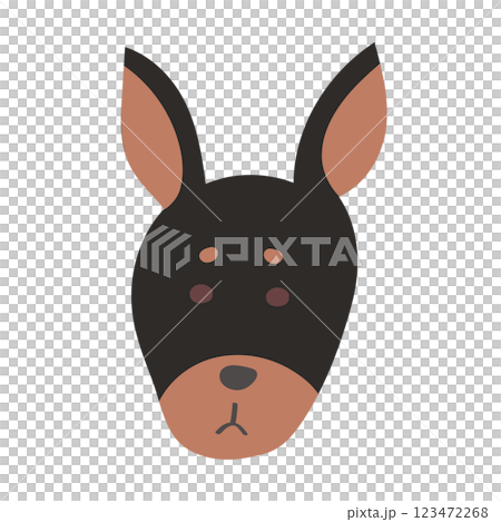 Stylish Doberman head illustration, face icon Stylish Doberman head illustration, face icon 123472268