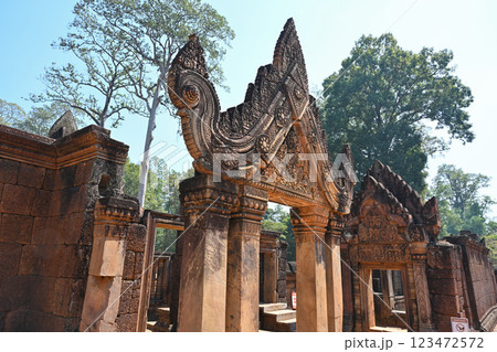 クメール美術の至宝・バンテアイスレイ寺院,アンコール遺跡群/カンボジア クメール美術の至宝・バンテアイスレイ寺院,アンコール遺跡群/カンボジア 123472572