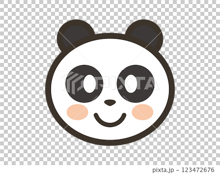 Cute panda smiling icon illustration 123472676