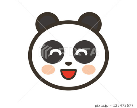 ニコニコ笑顔のかわいいパンダの顔のアイコンイラスト ニコニコ笑顔のかわいいパンダの顔のアイコンイラスト 123472677