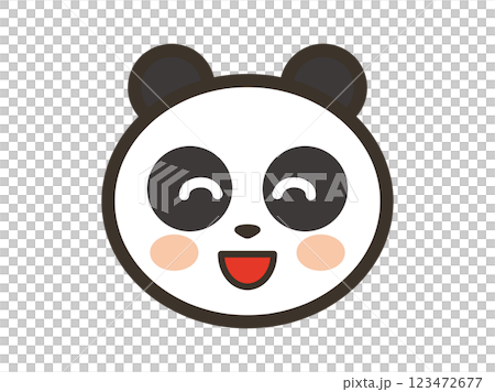 ニコニコ笑顔のかわいいパンダの顔のアイコンイラスト ニコニコ笑顔のかわいいパンダの顔のアイコンイラスト 123472677