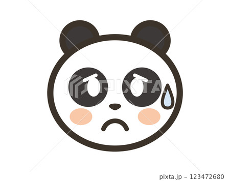 困り果てた表情のかわいいパンダの顔のアイコンイラスト 困り果てた表情のかわいいパンダの顔のアイコンイラスト 123472680
