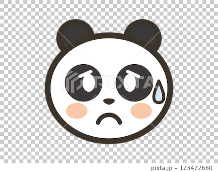 困り果てた表情のかわいいパンダの顔のアイコンイラスト 困り果てた表情のかわいいパンダの顔のアイコンイラスト 123472680