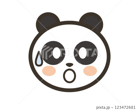 焦って冷や汗をかくかわいいパンダの顔のアイコンイラスト 焦って冷や汗をかくかわいいパンダの顔のアイコンイラスト 123472681