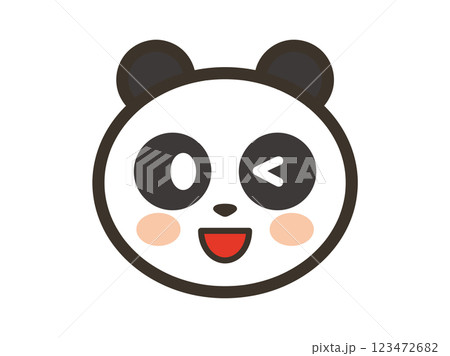 笑顔でウインクするかわいいパンダの顔のアイコンイラスト 笑顔でウインクするかわいいパンダの顔のアイコンイラスト 123472682