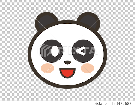 笑顔でウインクするかわいいパンダの顔のアイコンイラスト 笑顔でウインクするかわいいパンダの顔のアイコンイラスト 123472682