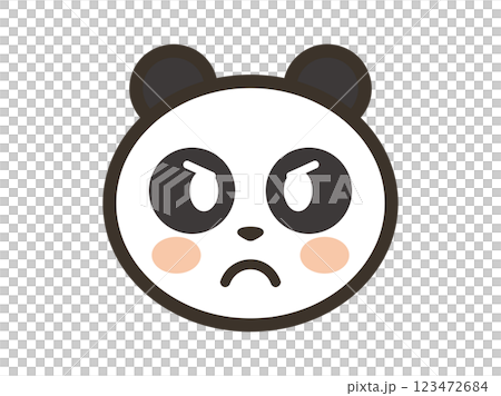 怒っているかわいいパンダの顔のアイコンイラスト 怒っているかわいいパンダの顔のアイコンイラスト 123472684