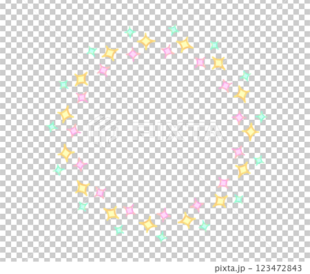 閃閃發光的彩色星形圓框 123472843