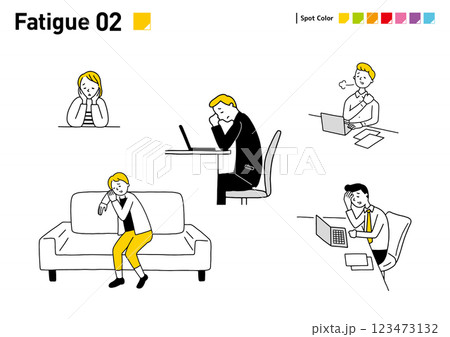 fatigue_02_yellow（疲労・体調不良） 123473132