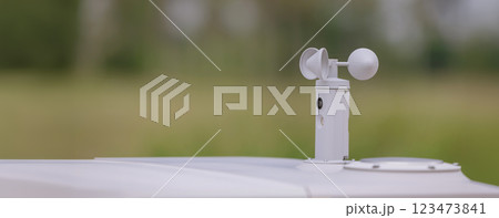 Cup anemometer rotates when the sky is overcast. 123473841