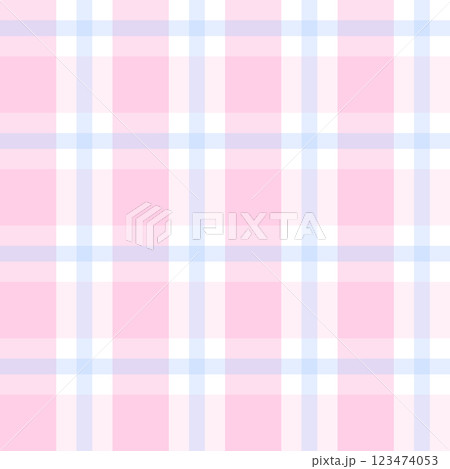 Soft Pastel Pink and Blue Plaid Seamless Pattern for Elegant and Classic Designs 123474053