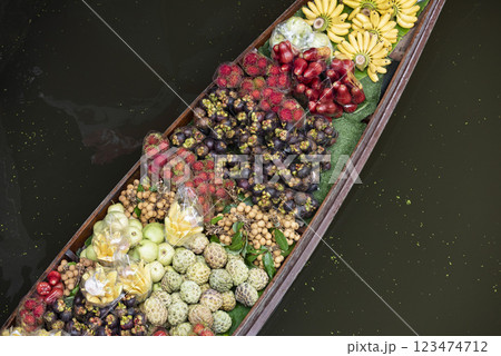 THAILAND RATCHABURI DAMNOEN SATUAK FLOATING MARKET 123474712