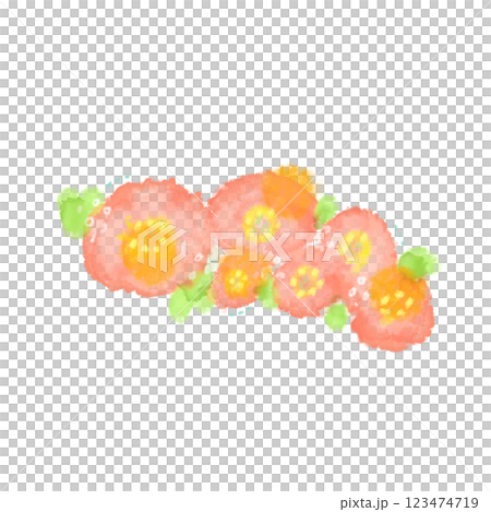 簡單可愛的非洲菊花冠水彩風格 123474719