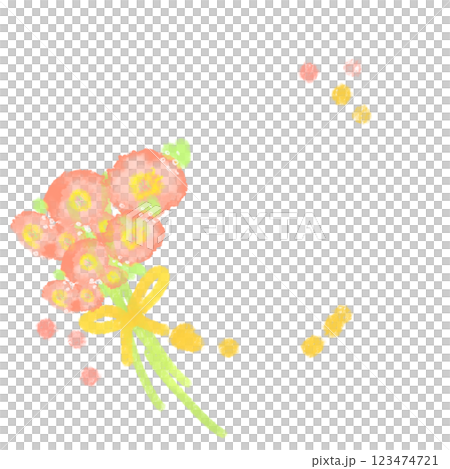 簡單可愛的水彩風格非洲菊花束 123474721