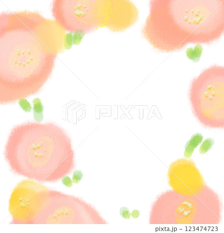 水彩風のシンプルでかわいいガーベラのフレーム 123474723