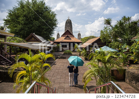 THAILAND RATCHABURI WAT MAHATHAT WORAWIHAN THAILAND RATCHABURI WAT MAHATHAT WORAWIHAN 123474728