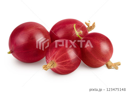 Red gooseberry isolated on white background with full depth of field. Red gooseberry isolated on white background with full depth of field. 123475148