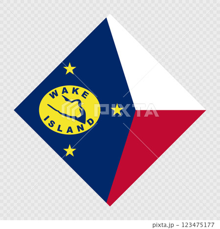 Wake Island rhombus flag. Vector illustration. 123475177