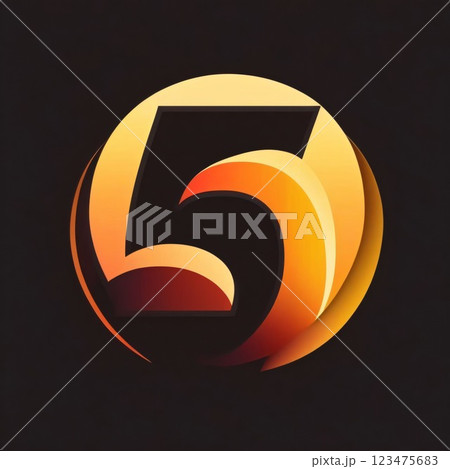 Number 5 logo. Vector design template elements for your application or corporate identity. Number 5 logo. Vector design template elements for your application or corporate identity. 123475683