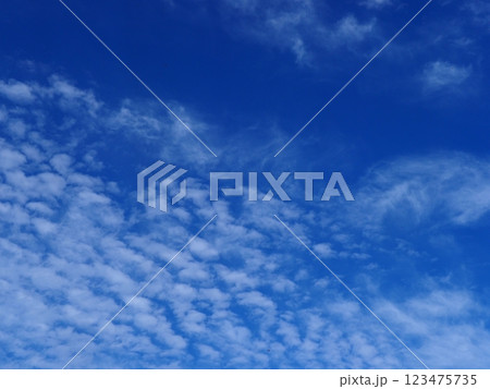 ゴルフ場から見えるゴルフコース　緑と　空と　清々しい時間 123475735