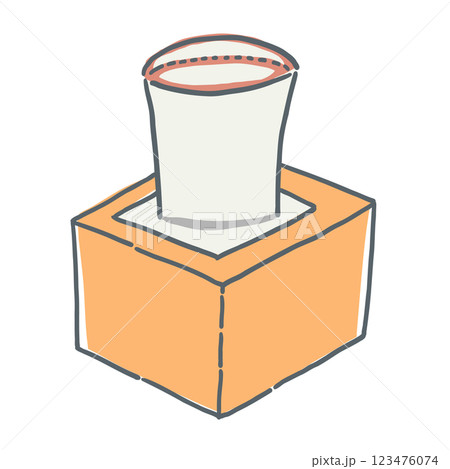 お酒が入ったもっきりのイラスト 123476074